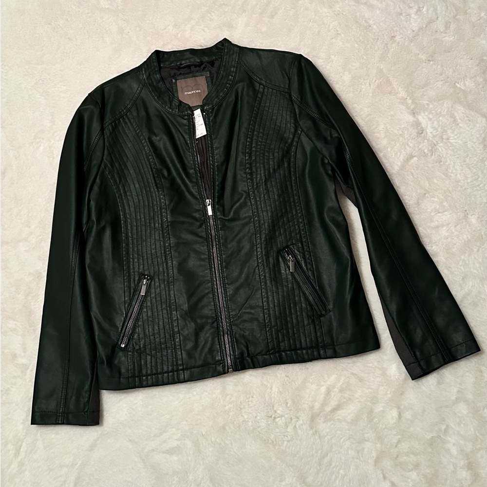 Maurice’s Green Faux Leather Jacket, XL, brand new